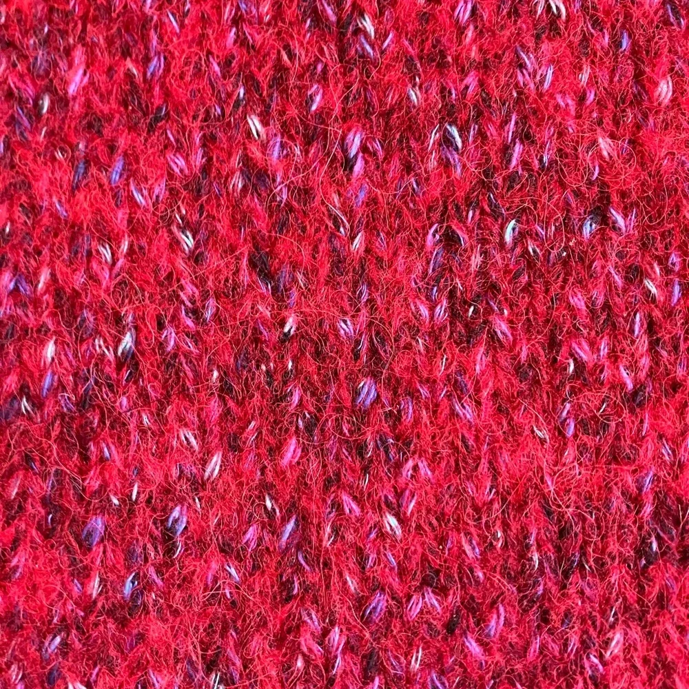 J.Crew Red Marled Alpaca Wool Blend Crewneck Sweater XS Curved Hem